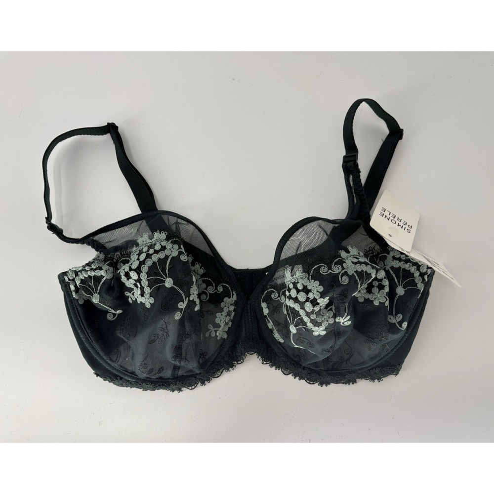 NWT Simone Pérèle Wish Plunge Bra Kolsaï Green Sheer Embroidered 32E